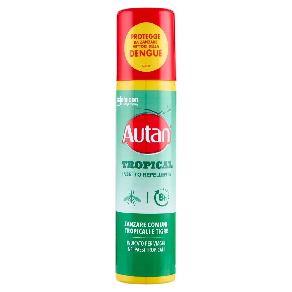 Autan Tropical Spray Insetto Repellente e Antizanzare Tigre, Comuni e Tropicali, 100ml